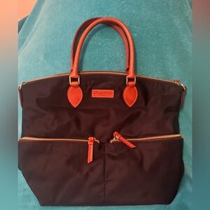 Dooney & Bourke Navy canvas Tote Bag with Brown Trim - Women Bags